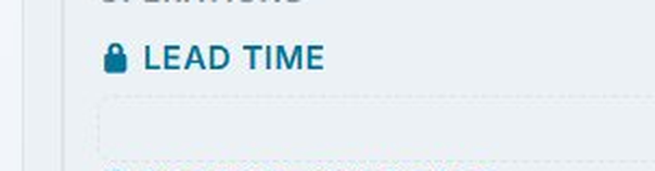 Lead Time field with lock icon
